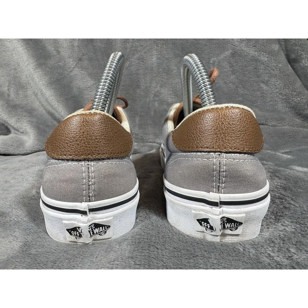 Vans Shoes Mens Size 7 Gray Brown Canvas Low Top Skate Sneakers Womens 8.5